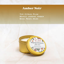 Load image into Gallery viewer, Amber Noir Soy Wax Candle- 4oz Travel Tin