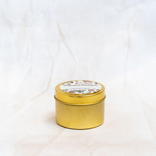 Load image into Gallery viewer, Golden Glow Soy Wax Candle- 4oz Travel Tin