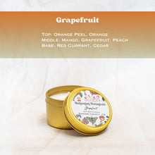 Load image into Gallery viewer, Grapefruit Soy Wax Candle- 4oz Travel Tin
