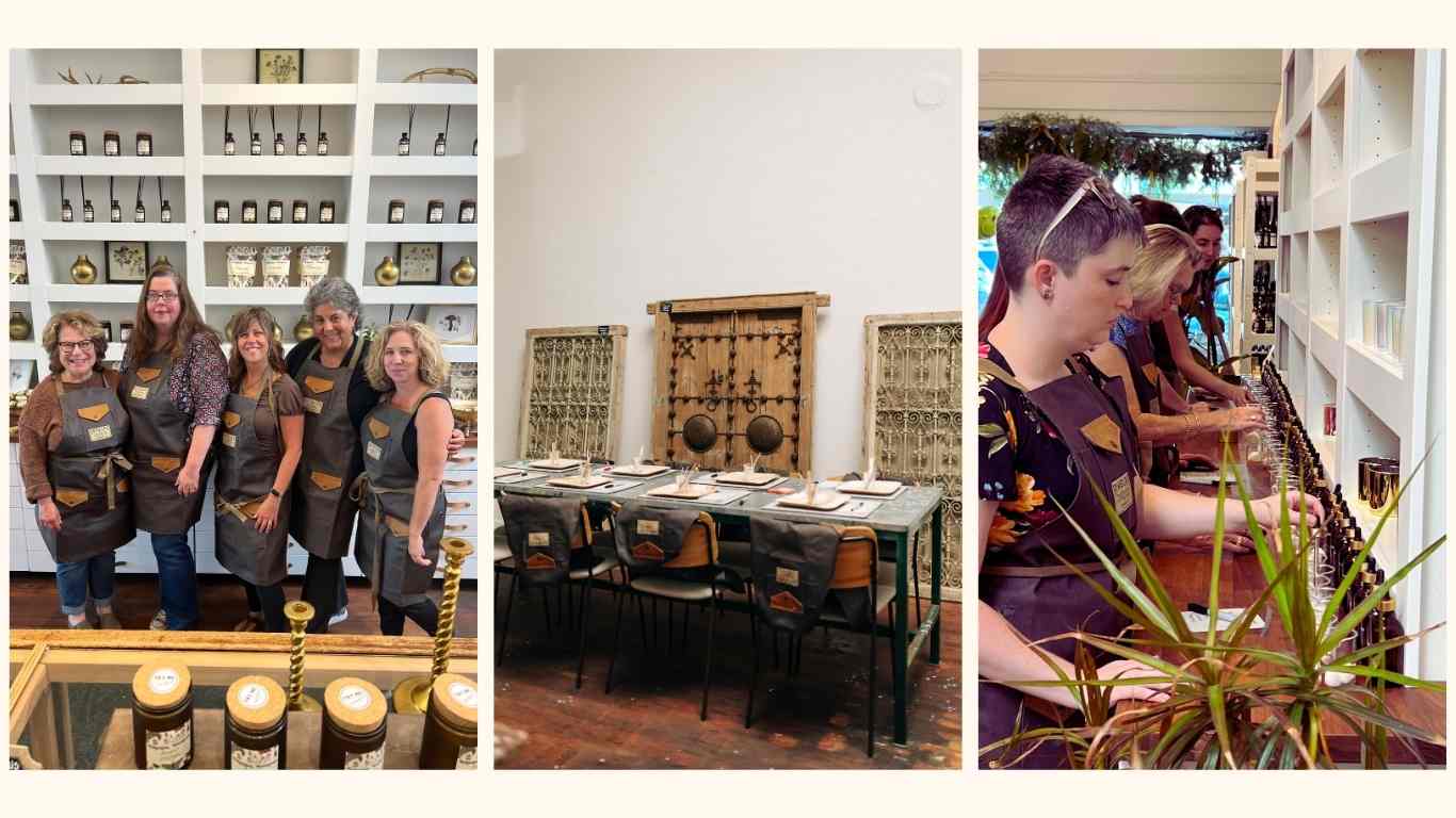 Guests at the Candle Bar in Boho Bungalow's Petaluma store