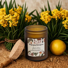 Load image into Gallery viewer, Lemon Verbena Soy Wax Candle- 12 oz Amber Glass Jar
