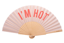 Load image into Gallery viewer, “I&#39;m hot” beige and red fan
