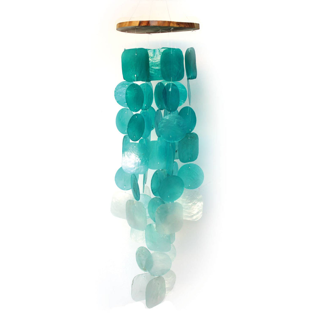 Turquoise Capiz Shell Wind Chime