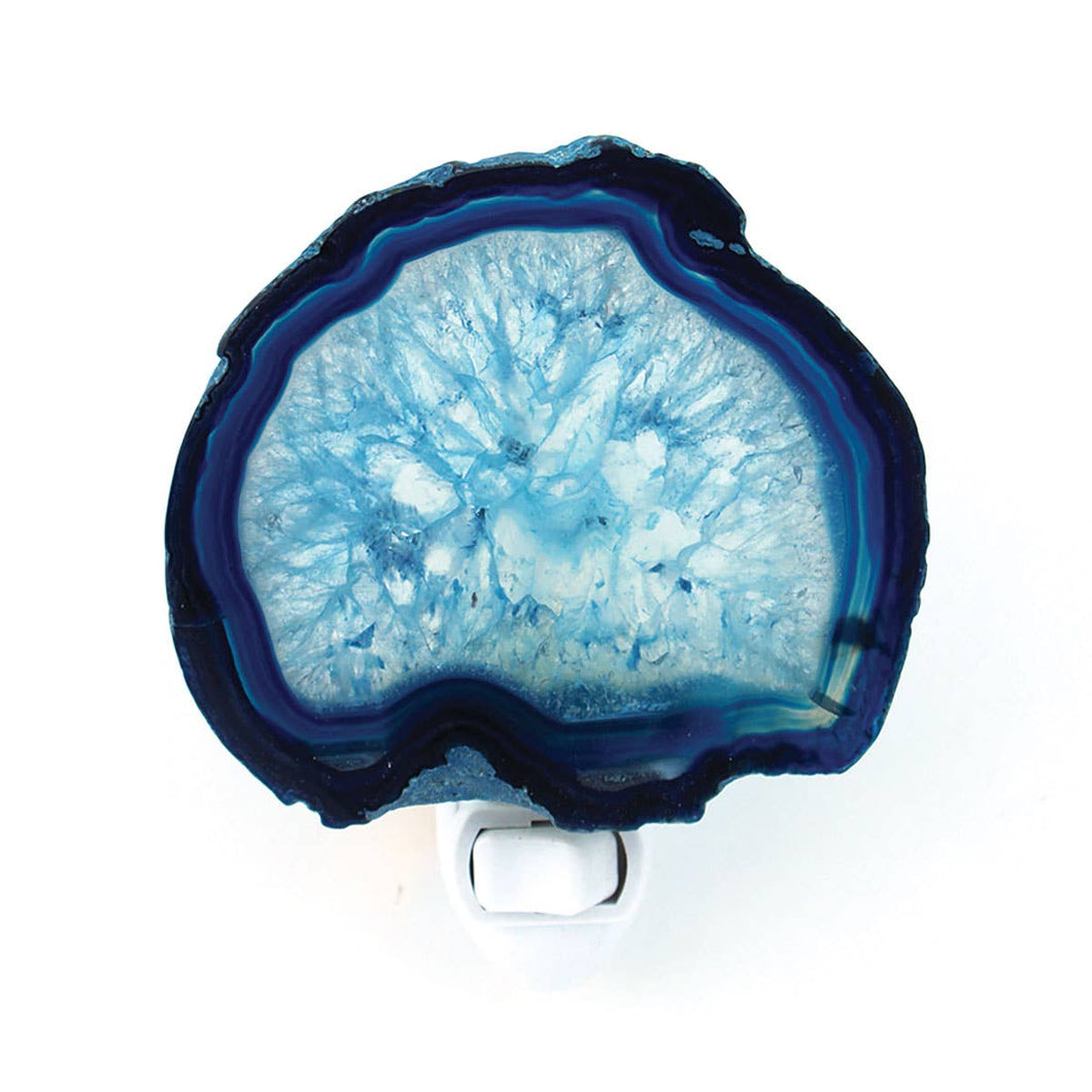 Sliced Agate Night Light - Assorted Colors: Blue