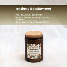 Load image into Gallery viewer, Antique Sandalwood Soy Wax Candle- 12 oz Amber Glass Jar
