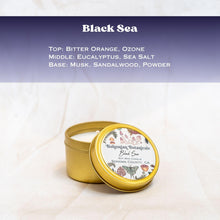 Load image into Gallery viewer, Black Sea Soy Wax Candle- 4oz Travel Tin
