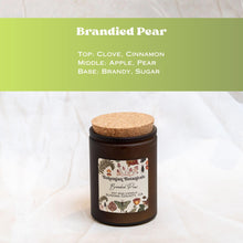 Load image into Gallery viewer, Brandied Pear Soy Wax Candle- 12 oz Amber Glass Jar
