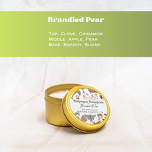 Load image into Gallery viewer, Brandied Pear Soy Wax Candle- 4oz Travel Tin
