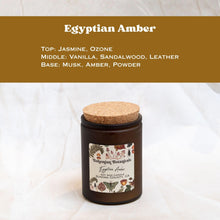 Load image into Gallery viewer, Egyptian Amber  Soy Wax Candle- 12 oz Amber Glass Jar
