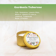 Load image into Gallery viewer, Gardenia Tuberose Soy Wax Candle- 4oz Travel Tin
