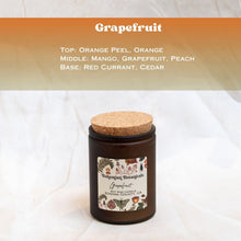Load image into Gallery viewer, Grapefruit Soy Wax Candle- 12 oz Amber Glass Jar
