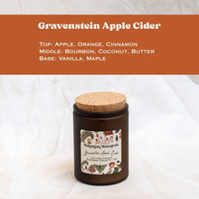 Load image into Gallery viewer, Gravenstein Apple Cider Soy Wax Candle- 12 oz Amber Glass Jar
