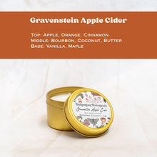 Load image into Gallery viewer, Gravenstein Apple Cider Soy Wax Candle- 4oz Travel Tin
