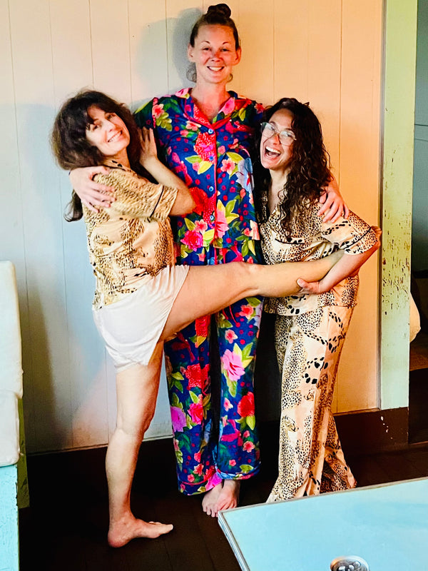 Faith Parker, founder and owner of Boho Bungalow, with Jessica Condello, Chief of Visual Merchandising, and Katherine Mann, co-owner of the Paia store — the three women who hand-pour Bohemian Botanicals candles.