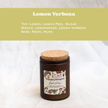 Load image into Gallery viewer, Lemon Verbena Soy Wax Candle- 12 oz Amber Glass Jar
