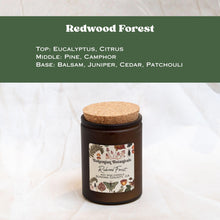 Load image into Gallery viewer, Redwood Forest Soy Wax Candle- 12 oz Amber Glass Jar
