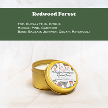 Load image into Gallery viewer, Redwood Forest Soy Wax Candle- 4oz Travel Tin
