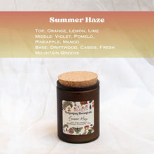 Load image into Gallery viewer, Summer Haze Soy Wax Candle- 12 oz Amber Glass Jar
