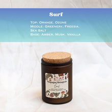 Load image into Gallery viewer, Surf Soy Wax Candle- 12 oz Amber Glass Jar
