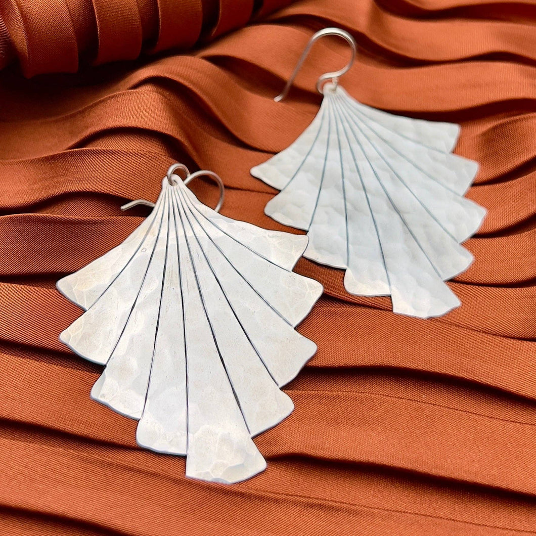Handmade Flight Earrings: Silver Finish