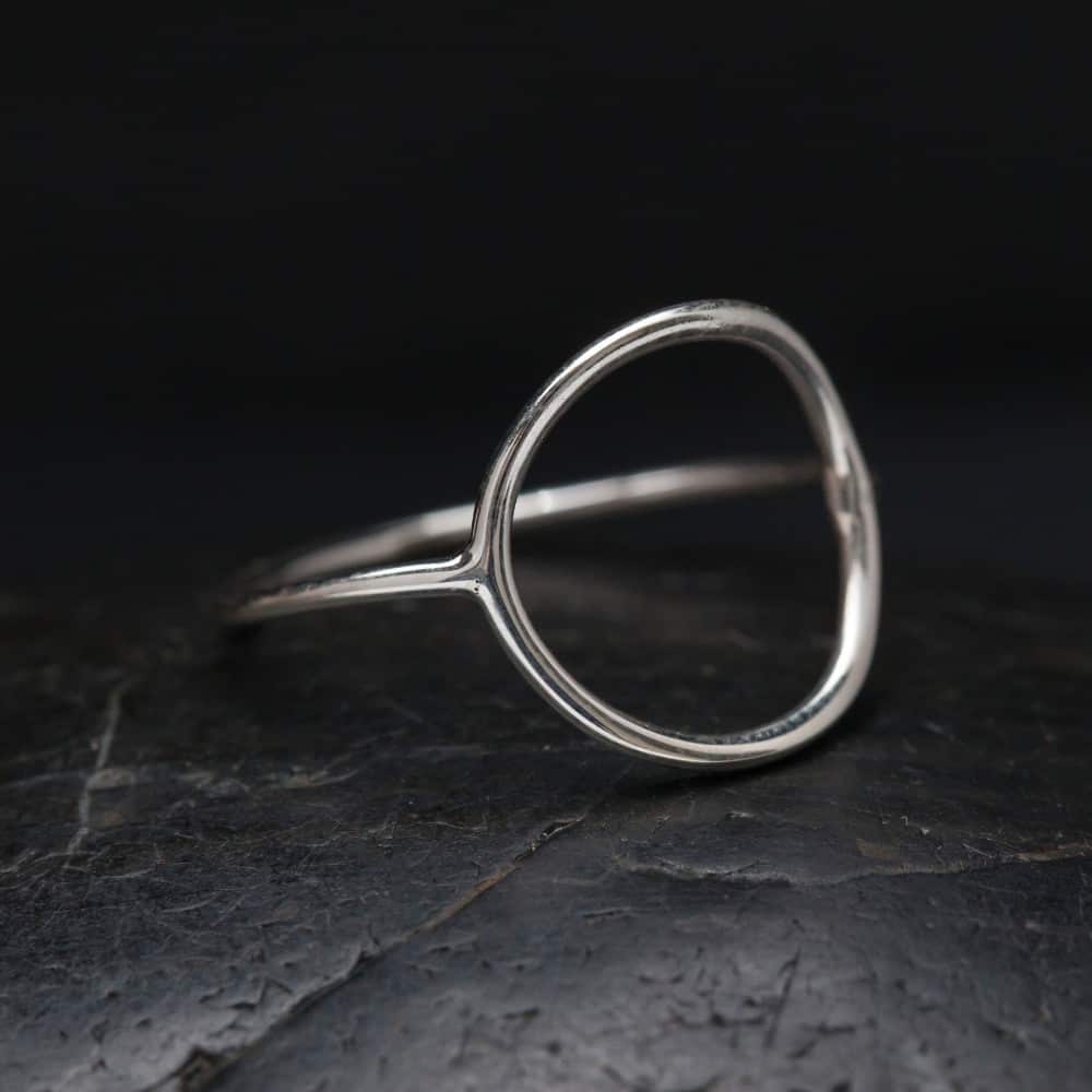 Sterling silver open circle wire ring - SR056