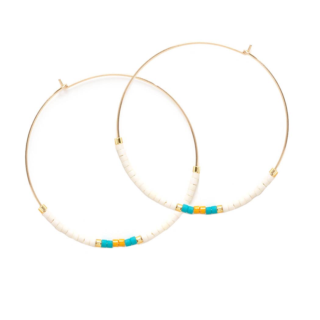 Japanese Seed Bead Hoops- multiple colorways